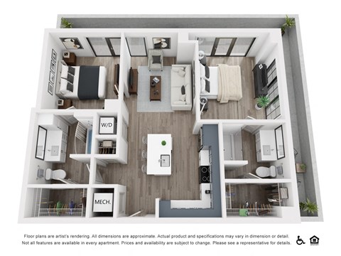 B1-B bedroom floorplan